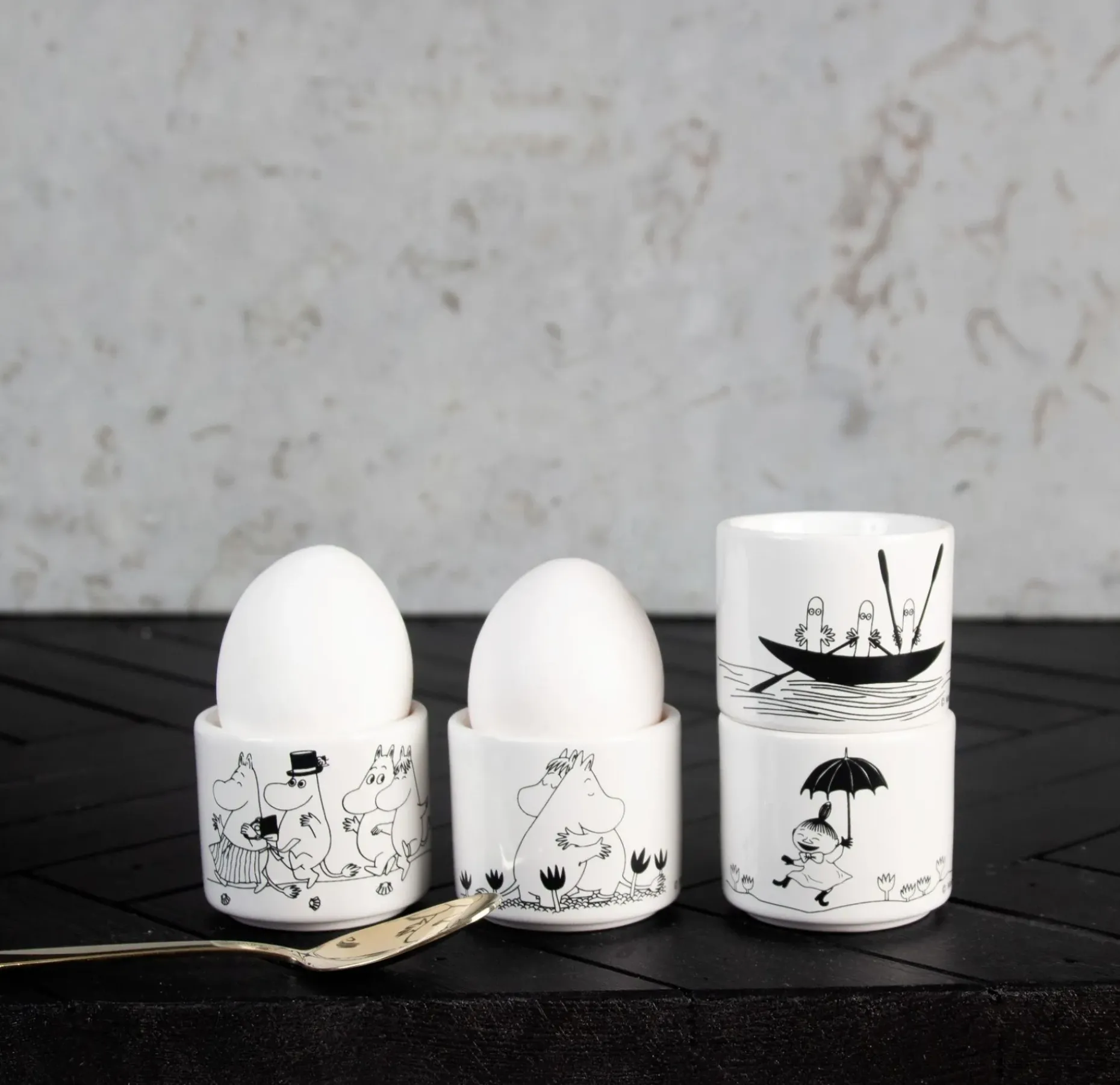 Mummitrollet Eggeglass 4 Deler
